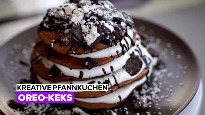 Einzigartige Pfannkuchen: Oreo-Schokolade