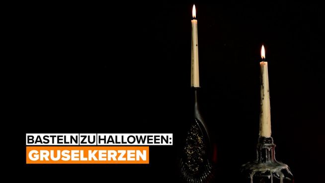 Basteln zu Halloween: gruselige Kerzenhalter